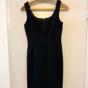 J Crew Sheath Black Dress w/Slit -size 2-